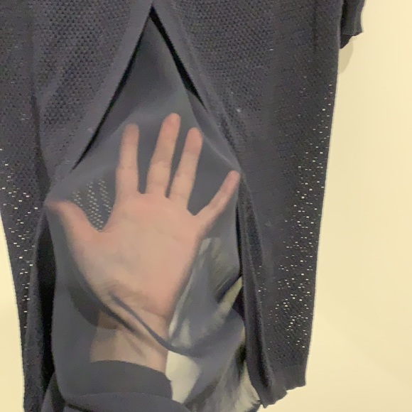 Navy Blue Hi Low Sweater - Picture 3 of 7